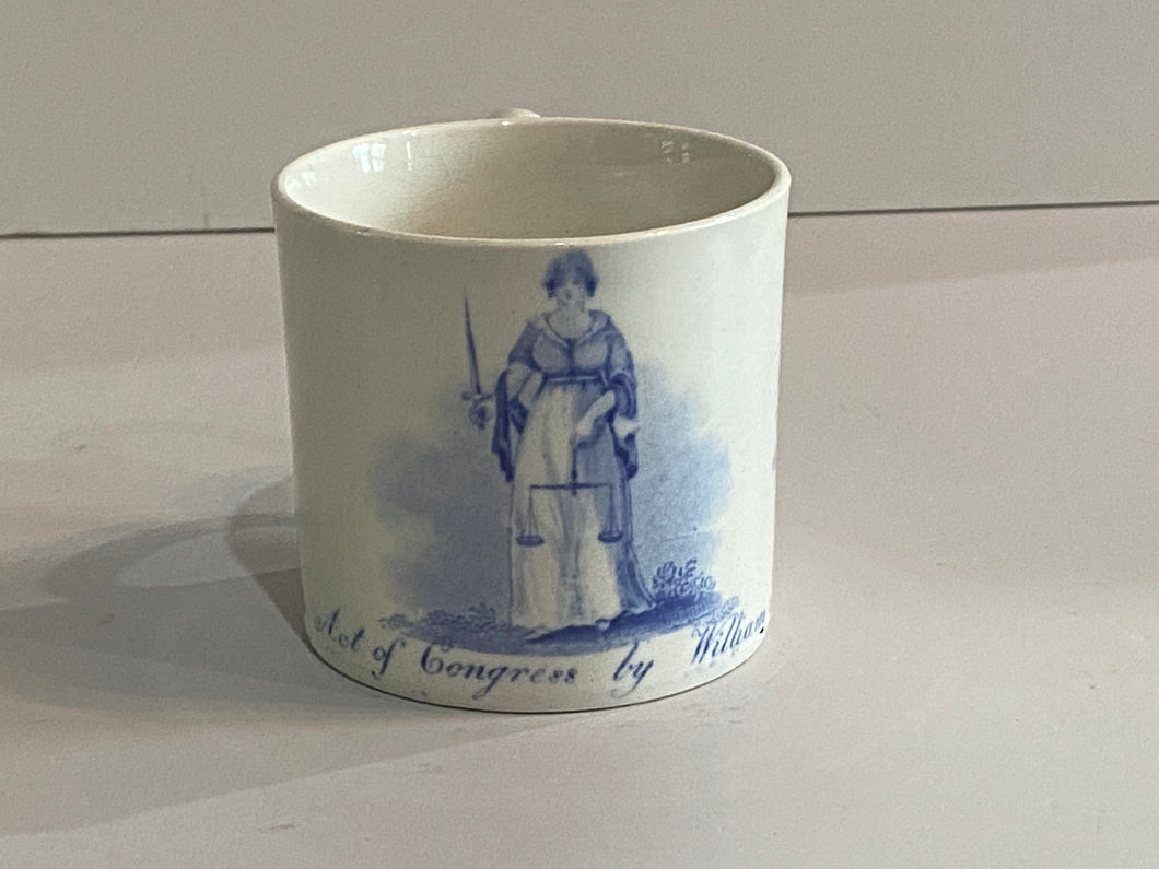 Staffordshire Pearlware Childs Mug Odd Fellows Justice Baltimore