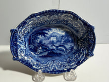 Load image into Gallery viewer, Staffordshire Blue Transfer Quadrupeds Relish Dish Rabbit and Weasel Ca. 1825
