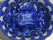 Load image into Gallery viewer, Historical Staffordshire Blue Platter States By Clews Washington
