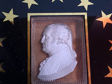Load image into Gallery viewer, 19th Century Glass Sulphide of George Washington with Modern Star Reverse Painted Mat
