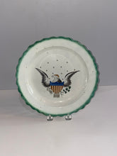 Load image into Gallery viewer, Staffordshire Pearlware Dinner Plate Green Edge Leeds Eagle and Shield
