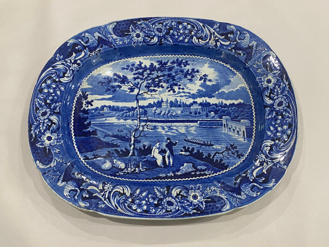Historical Staffordshire Fairmount Near Philadelphia Platter