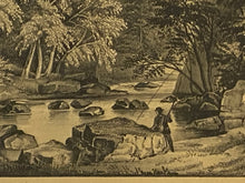 Load image into Gallery viewer, Original Currier &amp; Ives Print Natural Bridge - In the Blue Ridge Region RockBridge County Va.
