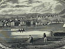 Load image into Gallery viewer, Historical Staffordshire Black Transfer Hudson, Hudson River New York Small Platter
