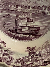 Load image into Gallery viewer, Historical Staffordshire Mulberry Transfer Soup Plate Pittsburgh, Pa
