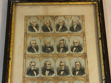 Load image into Gallery viewer, Original Currier and Ives Print The Presidents of the United States from 1789 - 1865
