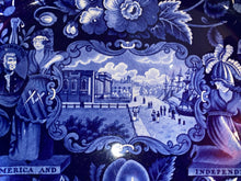 Load image into Gallery viewer, Historical Staffordshire Blue Large “States” Series Platter by Clews
