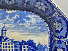 Load image into Gallery viewer, Historical Staffordshire Blue Platter Alms House New York By Ridgway 1825
