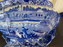Load image into Gallery viewer, Historical Staffordshire Blue Soup Tureen Fairmount Near Philadelphia Ca. 1825
