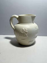 Load image into Gallery viewer, Staffordshire Porcelain Pitcher With Figures And William Henry Harrison Log Cabin
