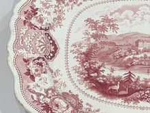 Load image into Gallery viewer, Historical Staffordshire Pink Transfer Platter West Point By Adams 1835
