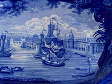 Load image into Gallery viewer, Historical Staffordshire Blue Large Vegetable Dish View of Dublin Scarce 1825
