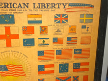 Load image into Gallery viewer, Vintage 1940 C. S. Hammond's Flags Of American Liberty Framed Print
