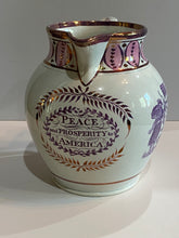 Load image into Gallery viewer, Historical Staffordshire Success to the United States and Peace, Plenty and Independence Pink Luster Ca. 1820
