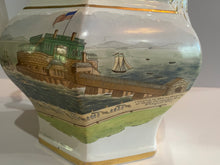 Load image into Gallery viewer, Historical Painted Landing of Lafayette Jersey City Pottery Pitcher
