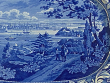 Load image into Gallery viewer, Historical Staffordshire Blue Platter New York From Weehawken
