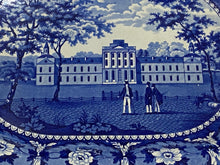Load image into Gallery viewer, Historical Staffordshire Blue Platter Pennsylvania Hospital Philadelphia Ca. 1825

