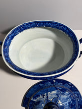 Load image into Gallery viewer, Historical Staffordshire Blue Soup Tureen Capital At Harrisburg Pa 1825
