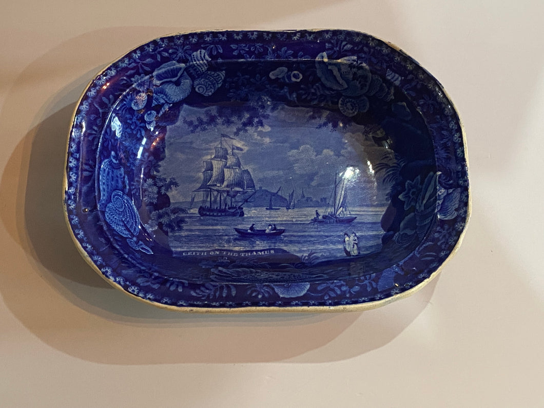 Historical Staffordshire Eirth on the Thames Vegetable Dish by Wood