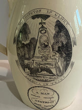 Load image into Gallery viewer, Staffordshire Creamware Liverpool Pitcher John Adams with Washington in Glory Large Eagle

