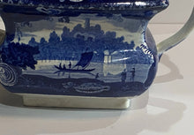 Load image into Gallery viewer, Historical Staffordshire Blue Teapot Wadsworth Tower Connecticut By Stevenson
