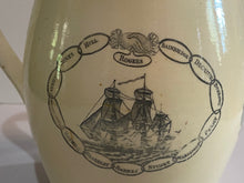 Load image into Gallery viewer, Staffordshire Creamware Liverpool Pitcher Navel Heros United States and Macedonian 1812 Commodore BainBridge
