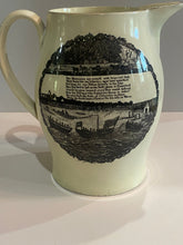 Load image into Gallery viewer, Staffordshire Creamware Liverpool Pitcher Ship Building Scene and American Ship
