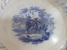 Load image into Gallery viewer, Historical Staffordshire Shallow Large Bowl Texian Campaign Ca. 1840’s Blue
