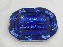 Load image into Gallery viewer, Historical Staffordshire Blue Platter Landing Of Lafayette 19”
