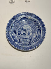 Load image into Gallery viewer, Staffordshire Blue Transfer Quadruped Spotted Dog Plate Ca. 1825
