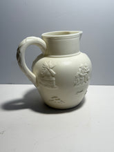 Load image into Gallery viewer, Staffordshire Porcelain Pitcher With Figures And William Henry Harrison Log Cabin
