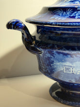Load image into Gallery viewer, Historical Staffordshire Blue Soup Tureen Capital At Harrisburg Pa 1825
