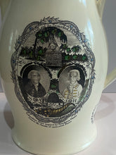 Load image into Gallery viewer, Staffordshire Creamware Liverpool Pitcher Proscribed Patriots with Jefferson Eagle and Ship
