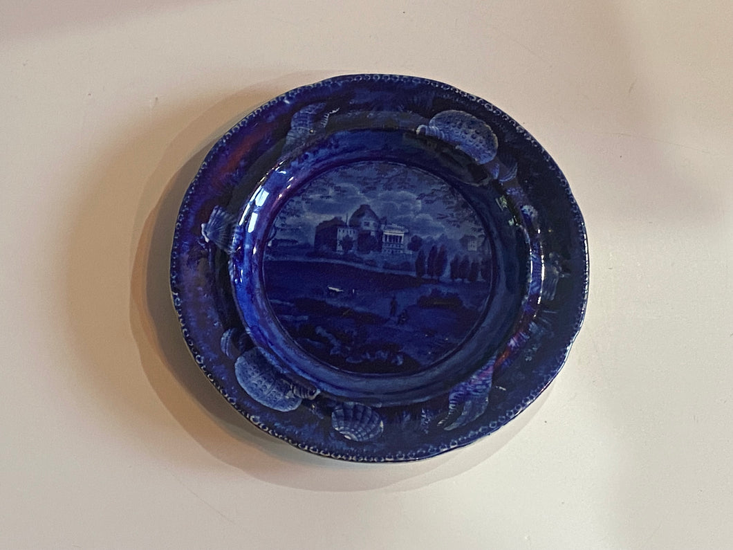 Historical Staffordshire Blue Plate The Capital Washington Ca. 1825