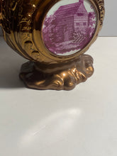 Load image into Gallery viewer, Historical Staffordshire Copper Luster Pitcher William Henry Harrison Log Cabin
