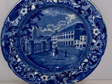 Load image into Gallery viewer, Historical Staffordshire Blue Transfer Plate Park Theater New York Scarce Stubbs

