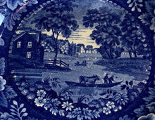 Load image into Gallery viewer, Historical Staffordshire Blue Plate With View Of Albany New York 1825
