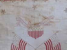 Load image into Gallery viewer, 1880’s  Benjamin Harrison Protection To Home Industries Handkerchief Flags Eagle
