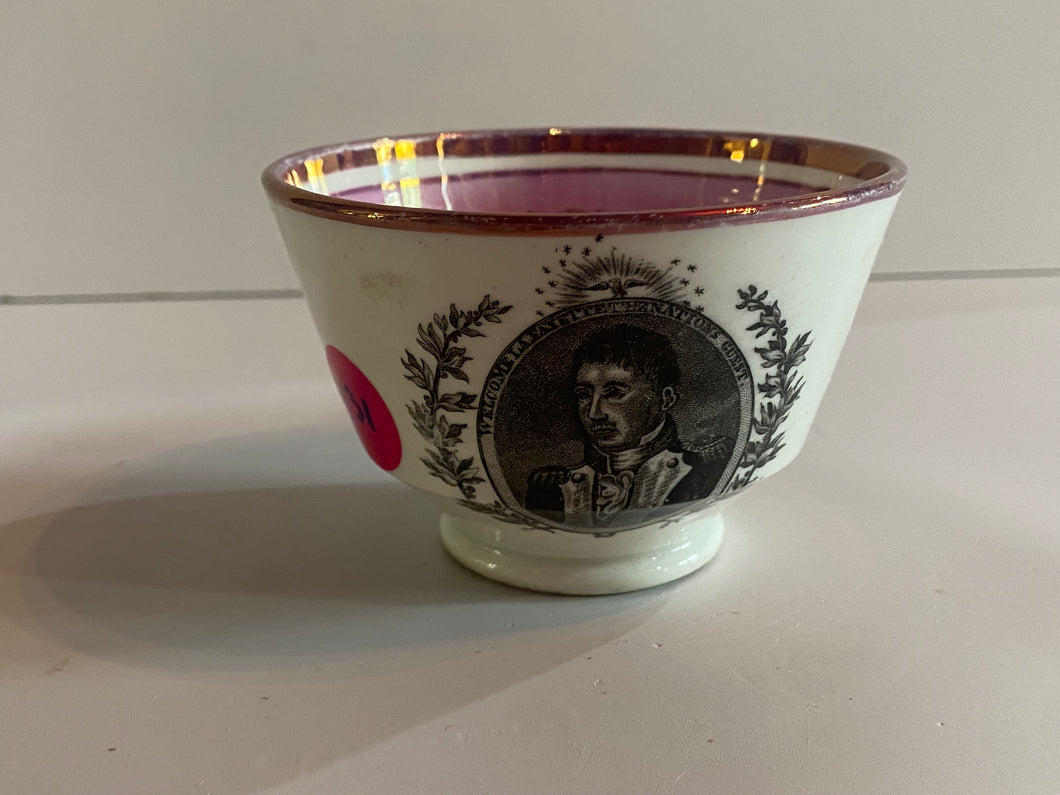 Staffordshire Porcelain Cup Welcome Lafayette Nation’s Guest