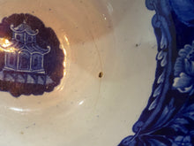 Load image into Gallery viewer, Historical Staffordshire Blue Eagle on Urn Waste Bowl Ca. 1825
