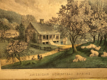Load image into Gallery viewer, Original Currier &amp; Ives Print American Homestead Spring Great Condition
