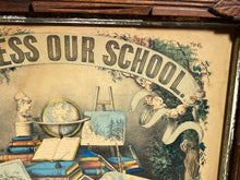 Load image into Gallery viewer, Original Currier Ives God Bless Our School Print Reward Of Merit
