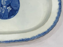 Load image into Gallery viewer, Historical Staffordshire Pearlware Blue Edge Leeds Platter Lafayette Nations Guest
