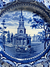 Load image into Gallery viewer, Historical Staffordshire Blue Soup Plate Octagon Church Boston Ca. 1825
