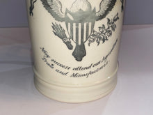Load image into Gallery viewer, Staffordshire Creamware Liverpool Tankard Arms Of The United States Eagle Mug
