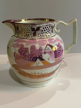 Load image into Gallery viewer, Staffordshire Pink Luster House Pitcher Commodore Perry
