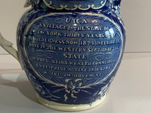Load image into Gallery viewer, Historical Staffordshire Blue Erie Canal Inscription Pitcher
