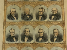 Load image into Gallery viewer, Original Currier and Ives Print The Presidents of the United States from 1789 - 1865
