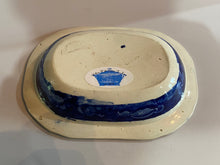 Load image into Gallery viewer, Historical Staffordshire Blue Vegetable Dish The Eddistone Lighthouse
