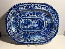 Load image into Gallery viewer, Staffordshire Blue Transfer Quadrupeds Platter With Moose Ca. 1825
